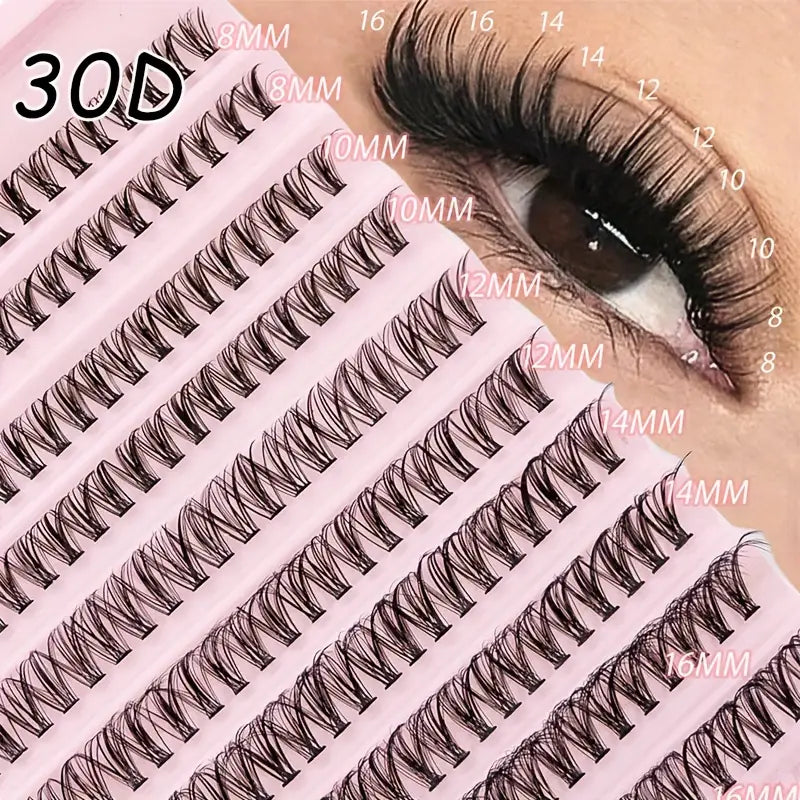 Glamlash 200 Cluster Lashes - 30D (Only Lashes)