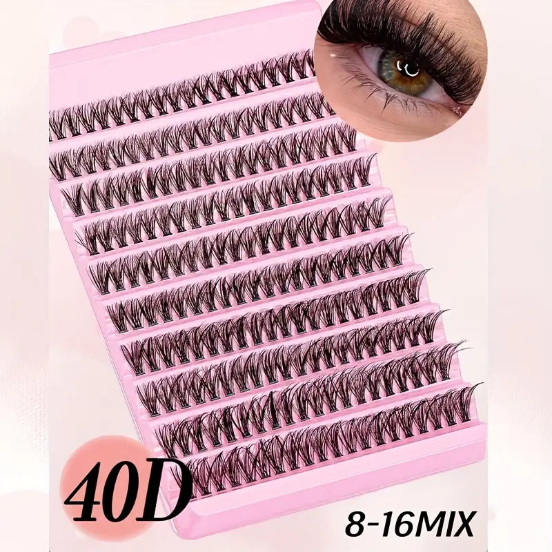 Glamlash 200 Cluster Lashes - 40D (Only Lashes)