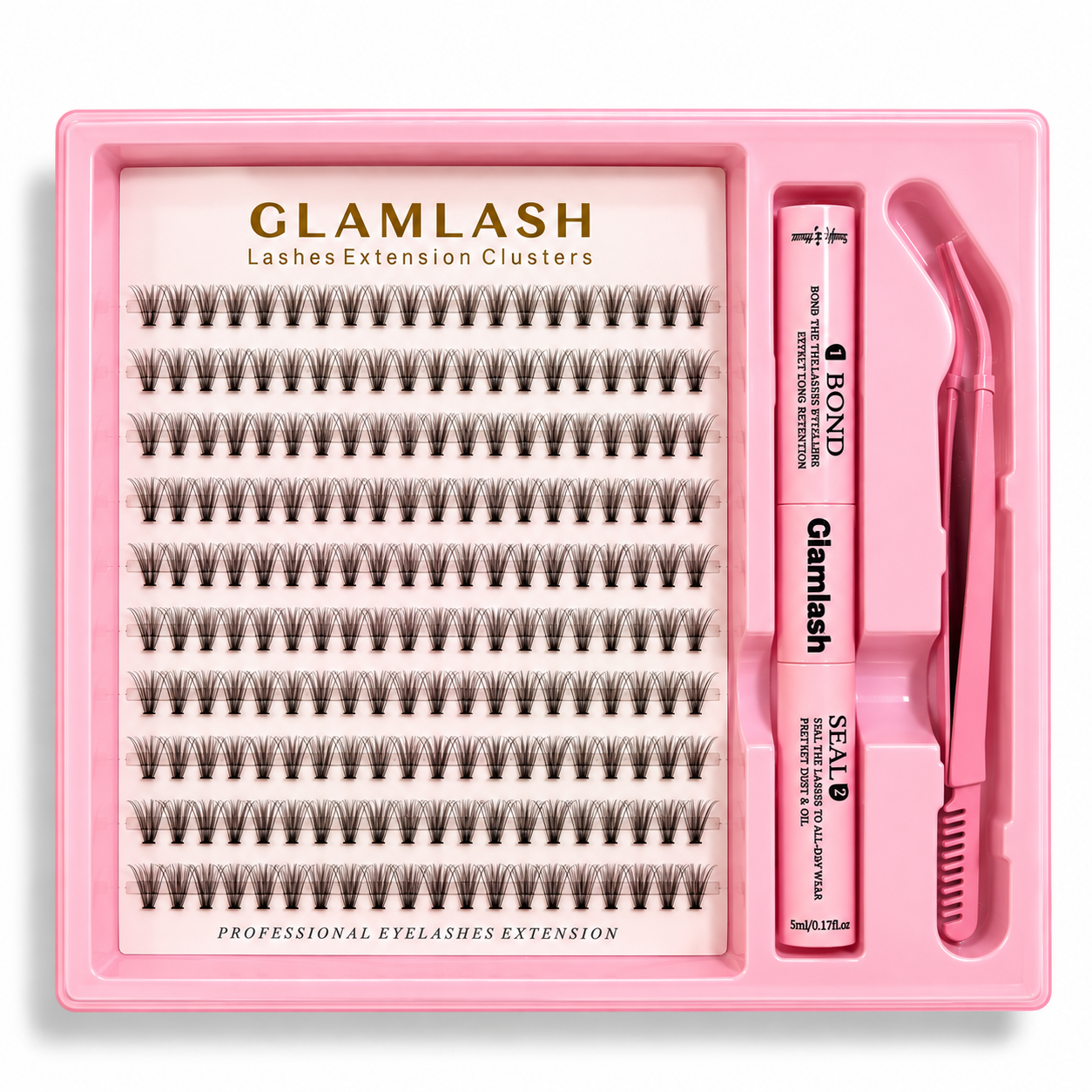 10D Faux Mink Cluster Lash Kit – C Curl (8–14mm)
