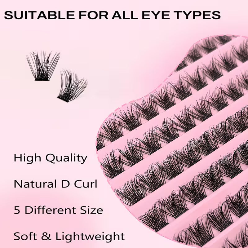 Natural Look Cluster Lash Extensions (D Curl | 8–12mm) W02