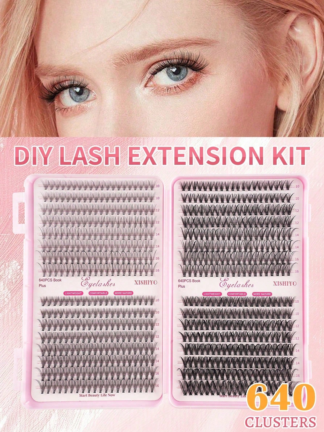 Glamlash Pro Cluster Lash Book – 10D+20D+30D+40D (9–16mm) Bond-n-Seal + Tweezer Included