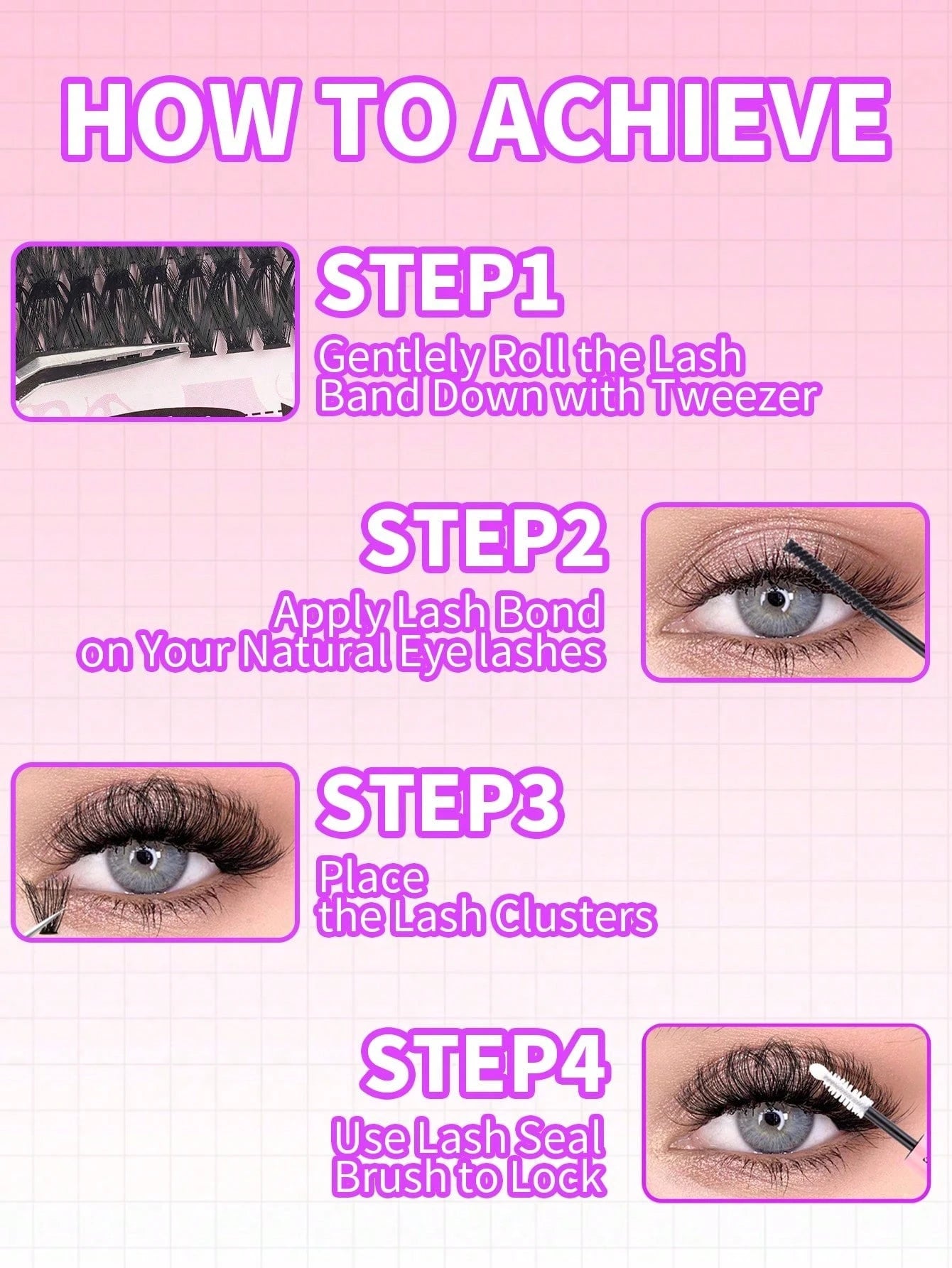 Glamlash Pro Cluster Lash Book – 10D+20D+30D+40D (9–16mm) inlcuding bond & seal
