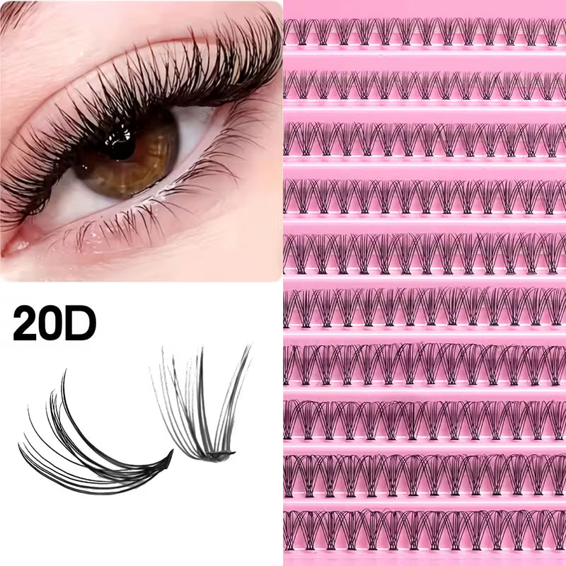 Glamlash 200 Cluster Lashes - 20D (Only Lashes)(8–12mm)