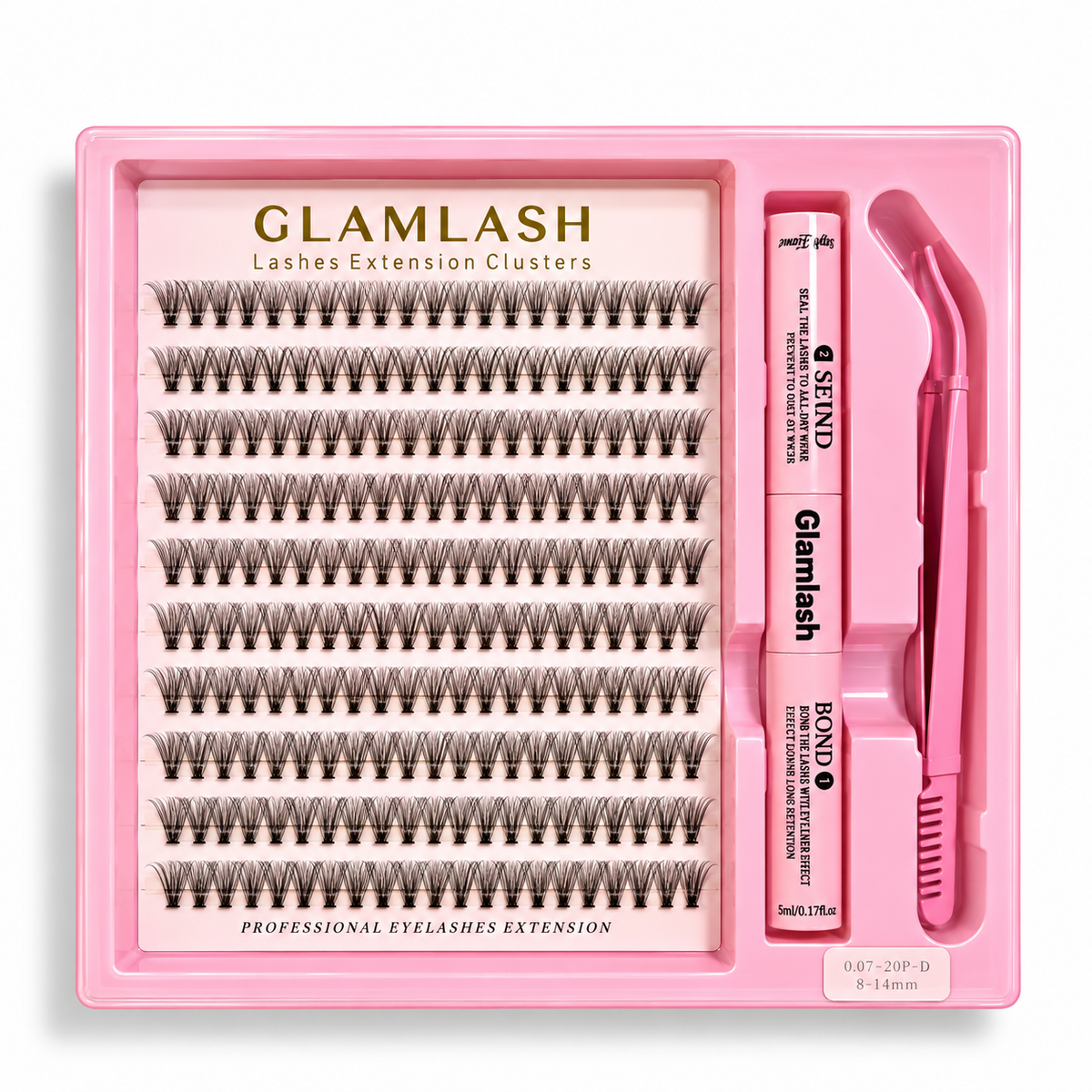 20D Faux Mink Cluster Lash Kit – C Curl (8–14mm)