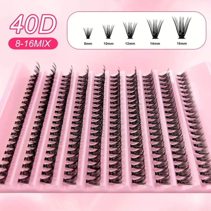 Glamlash 200 Cluster Lashes - 40D (Only Lashes)
