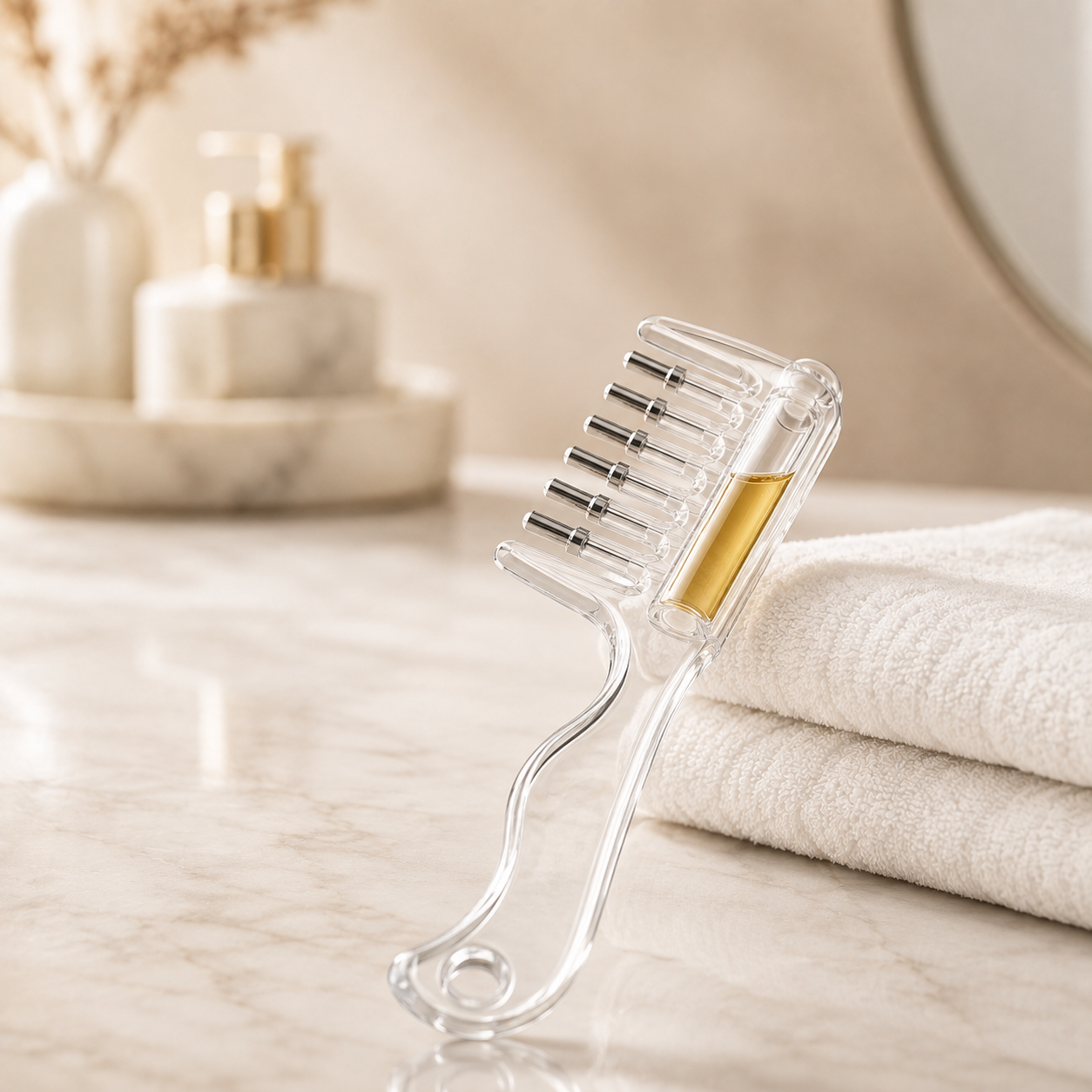 Trending 2-in-1 Hair Oil Applicator Comb with Roller Ball – Large Capacity Scalp Massager for Faster & Mess-Free Hair Oiling