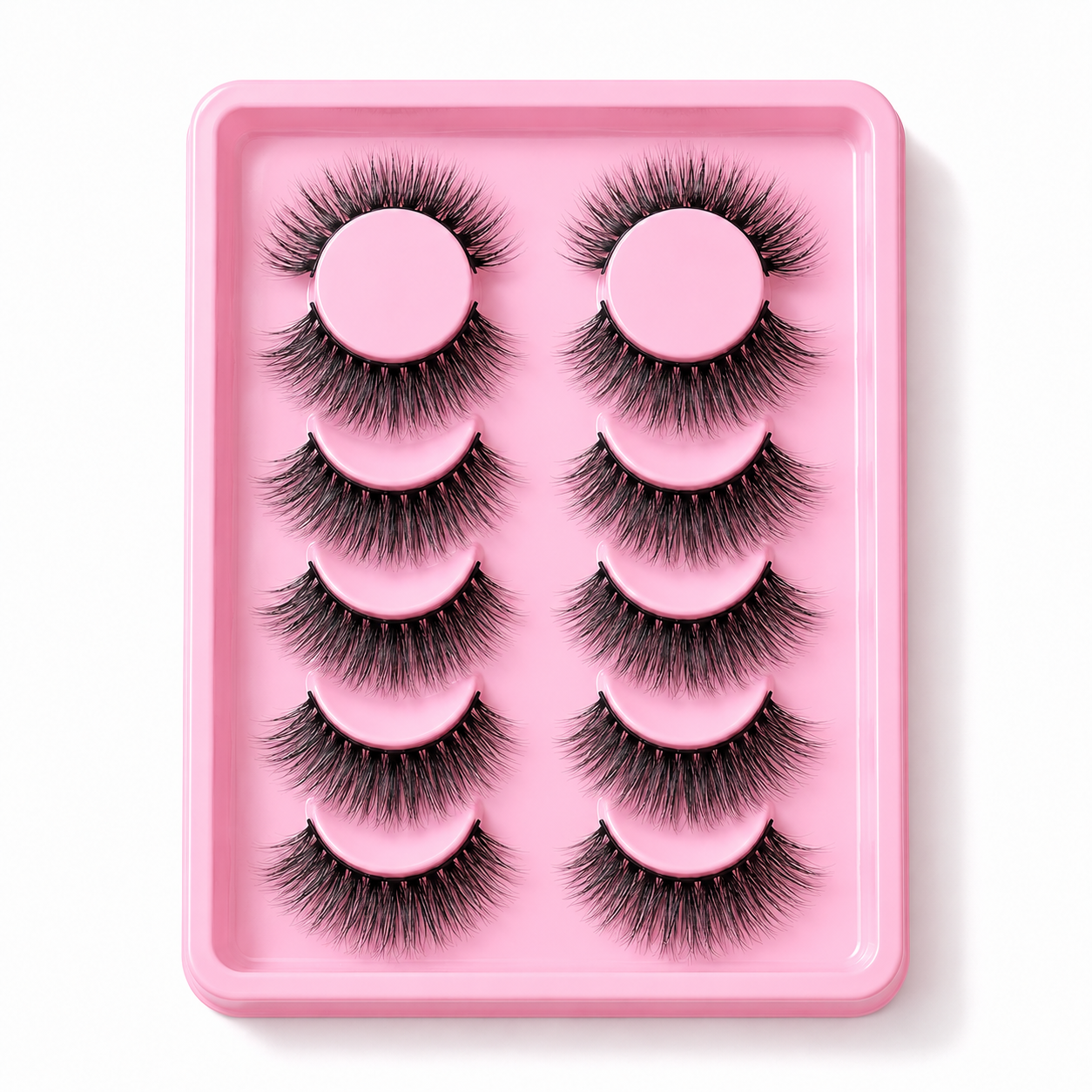 6 pairs Medium Look Cat eye Style Faux mink lashes New
