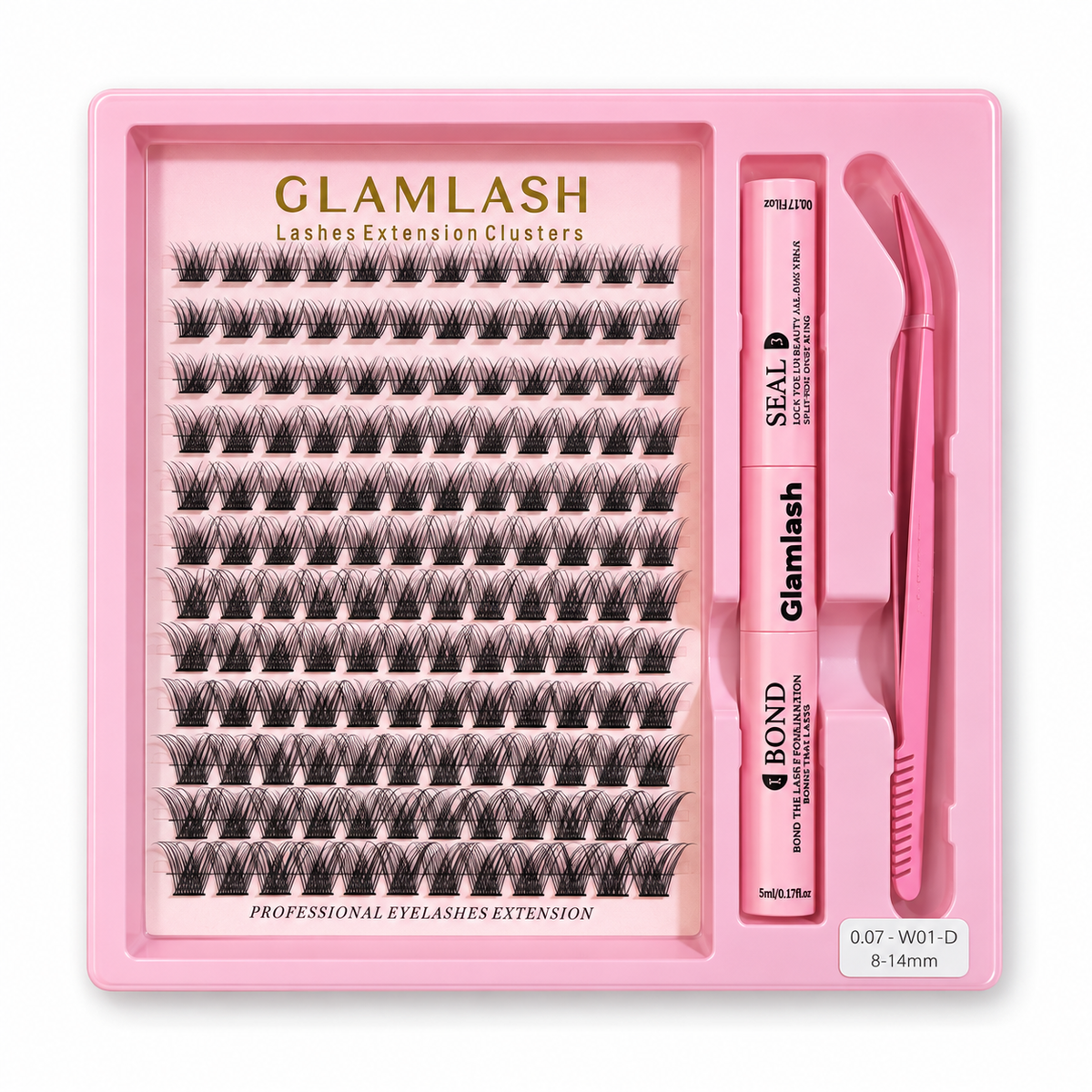 Natural Wispy Cluster Complete Application Kit (D Curl | 8–12mm) W01 Lash Bond & Seal Included