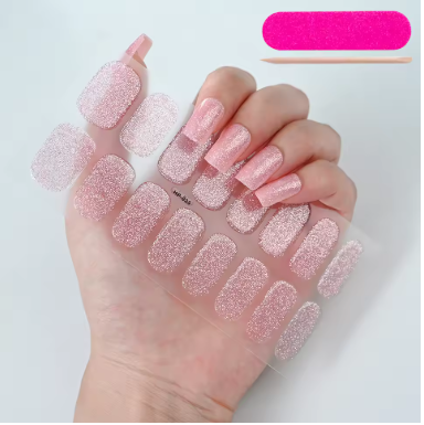Pink Glitter French